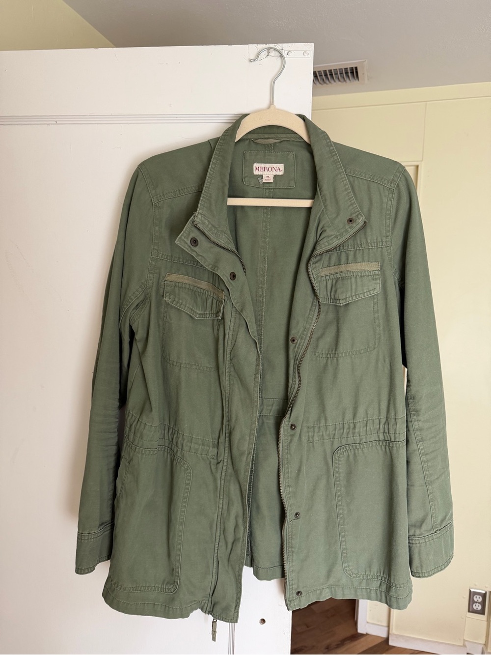 Merona Military-Style Utility Jacket in Olive